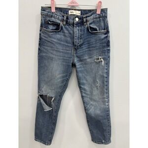 Zara The New Slim Women's Distressed Jeans Size 4 Medium Wash